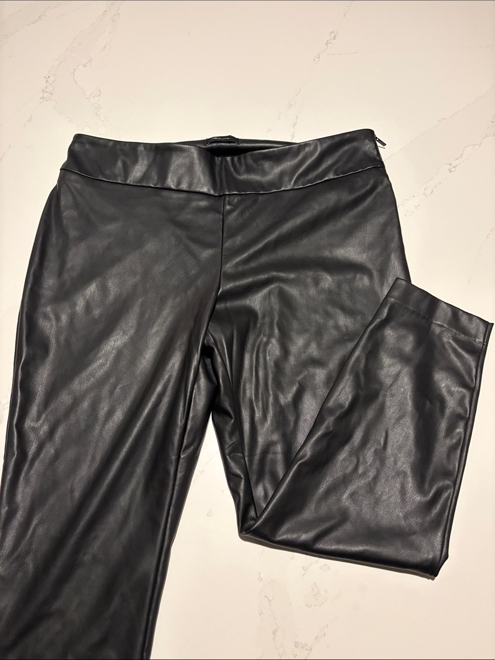 Reitmans Black Faux Leather Thin Fleecy Lining Leggings Plus size 18